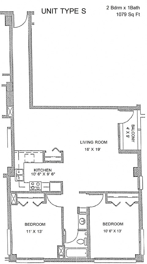 Residences at Capitol Heights Apartment 2D floor plan - Eisenhower